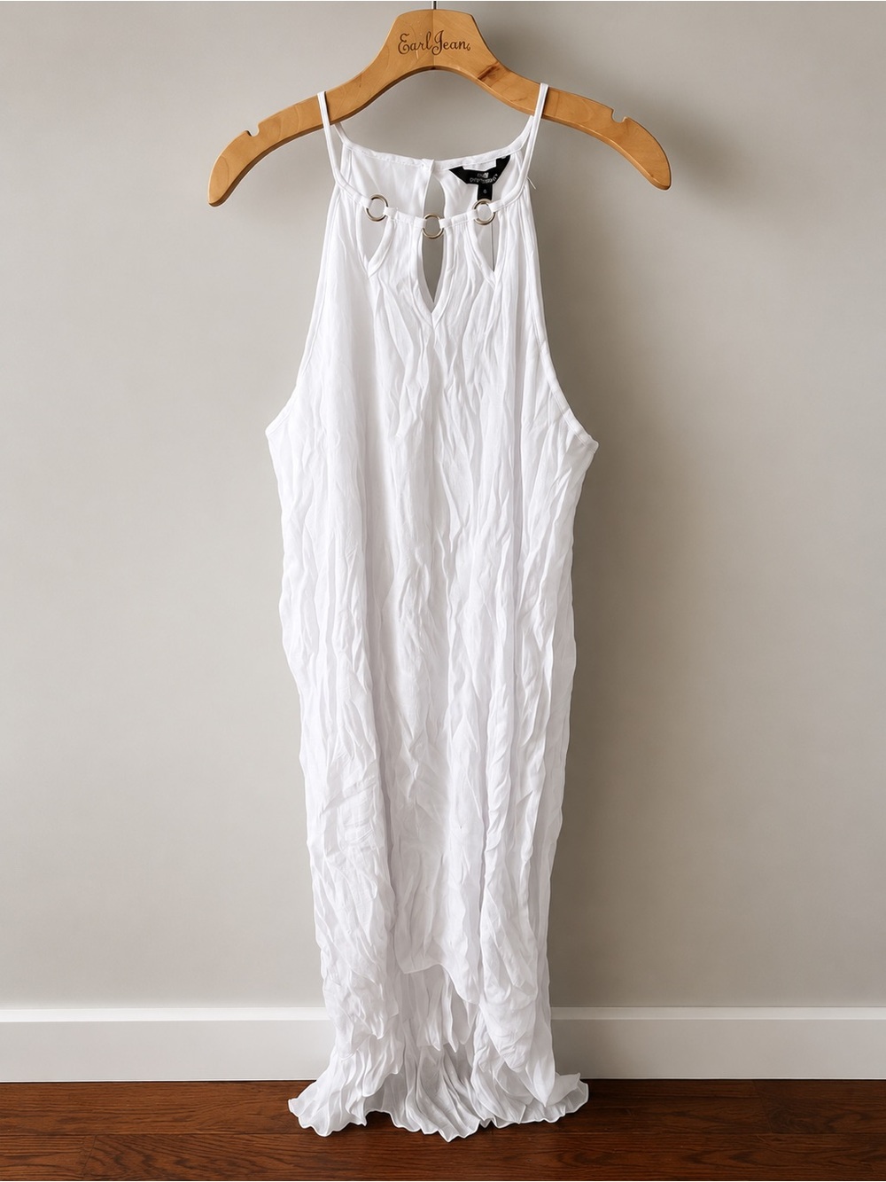 White Halter Maxi Dress with Ring Detail
